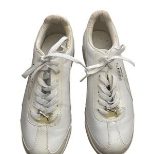 Puma Roma Women's White Leather‎ Sneakers Shoes Size 6 US 36 EU
